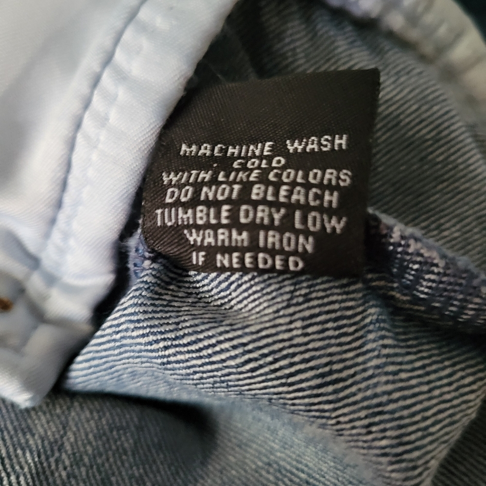 New Look || Blue Buttoned Flap Pocket Denim Jean Jacket - Picture 8 of 8